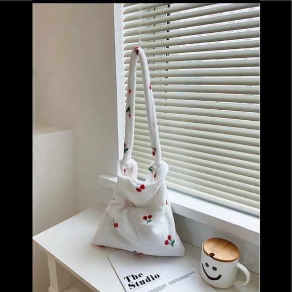 SHEIN Cherry Graphic Fluffy Shoulder Bag - Picture 1 of 12